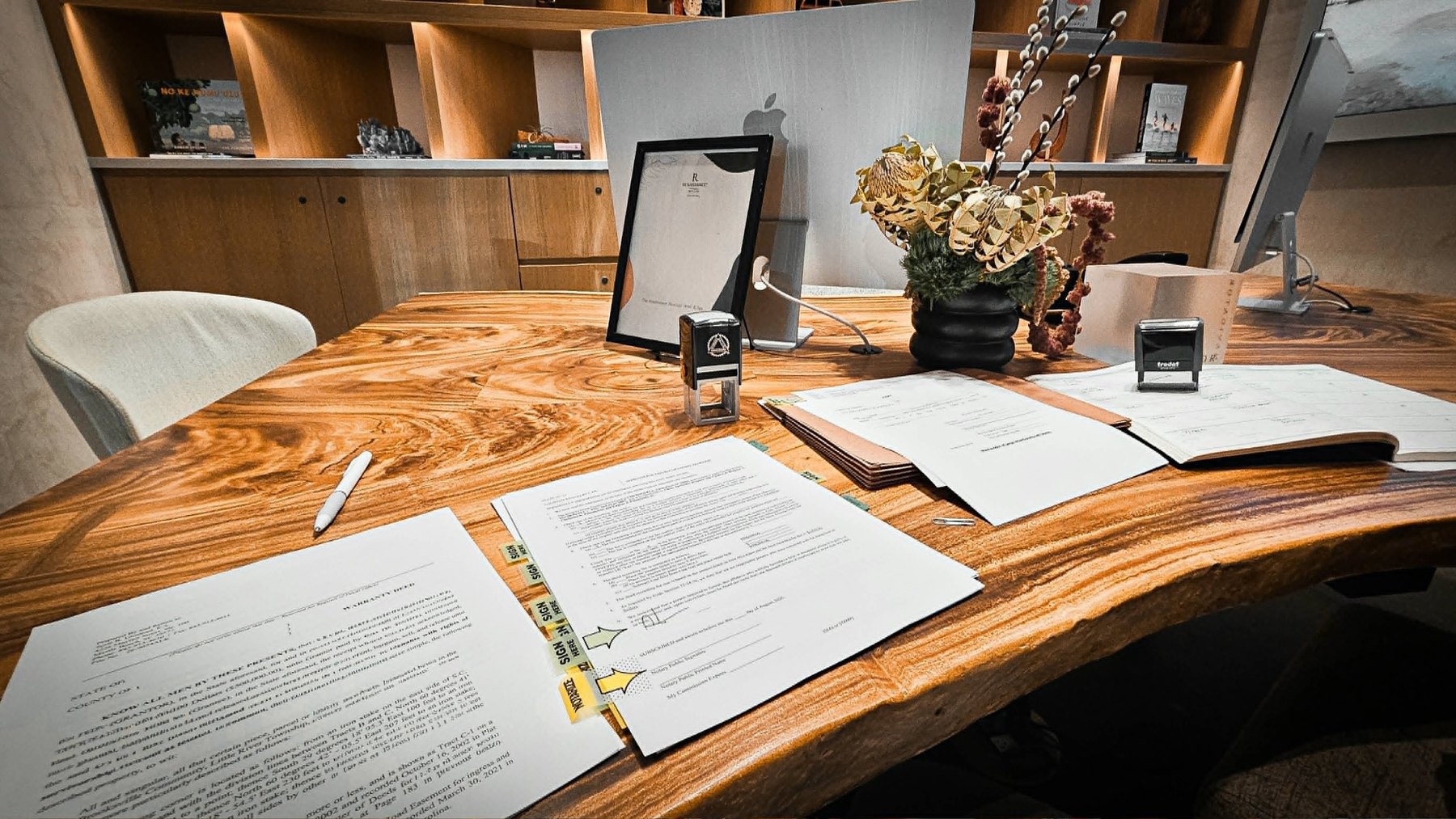 Real estate and loan signing documents arranged for a mobile notary appointment